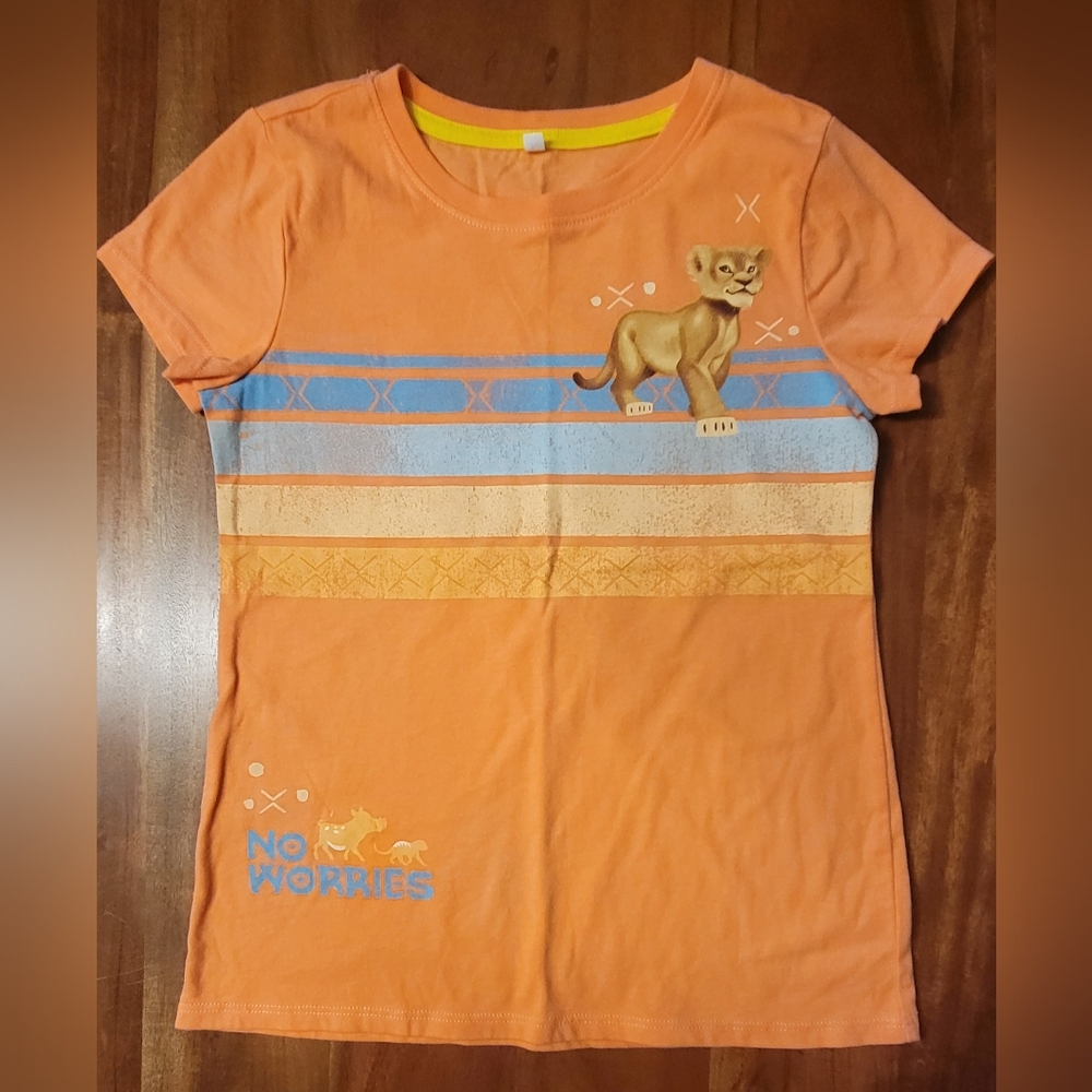 Kids Unisex "No Worries" Graphic Print Orange T-shirt Sizes 7/8
